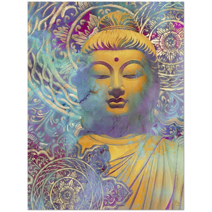 Colorful Buddha Art Canvas - Modern Zen Decor - The Light of Truth - Premium Canvas Gallery Wrap - Fusion Idol Arts - New Mexico Artist Christopher Beikmann