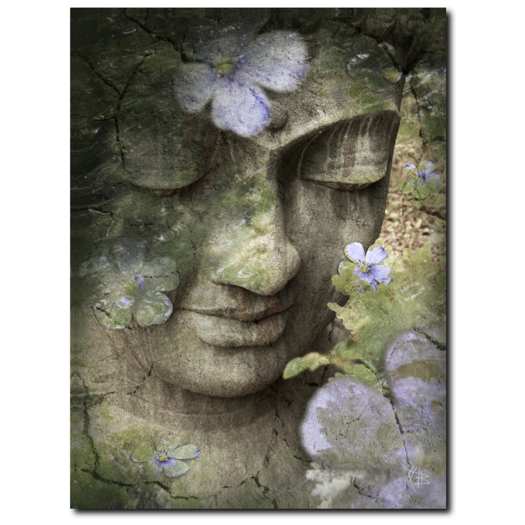 Sage Green Buddha Canvas - Premium Hard Surface Art Canvas - Inner Tranquility - Premium Canvas Gallery Wrap - Fusion Idol Arts - New Mexico Artist Christopher Beikmann