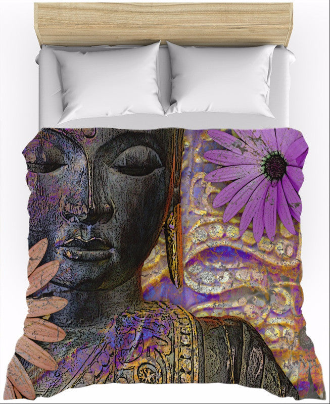 Floral Buddha Art Duvet Cover - Jewels of Wisdom - Duvet Cover - Fusion Idol Arts - New Mexico Artist Christopher Beikmann