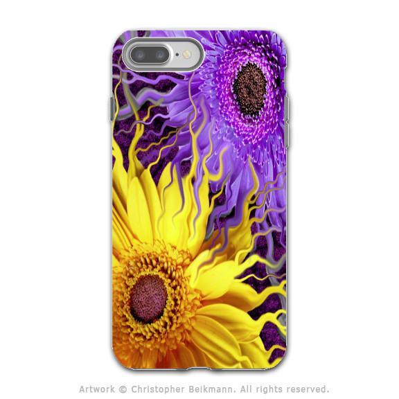 Purple and Yellow Daisy - Artistic iPhone 8 PLUS Tough Case - Dual Layer Protection - Daisy Yin Daisy Yang - iPhone 8 Plus Tough Case - Fusion Idol Arts - New Mexico Artist Christopher Beikmann