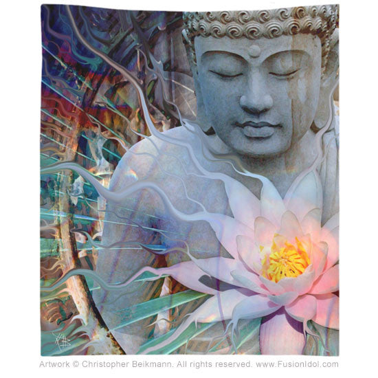 Living Radiance Buddha Tapestry - Tapestry - Fusion Idol Arts - New Mexico Artist Christopher Beikmann