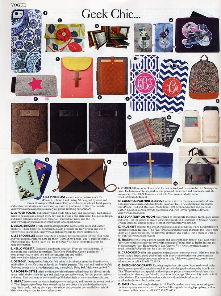 Da Vinci Case and The Artwork of Christopher Beikmann Featured In VOGUE (UK) May 2013