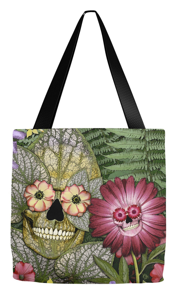 Reincarnation Garden Skull Tote Bag - Born Again - Tote Bag - Fusion Idol Arts - New Mexico Artist Christopher Beikmann