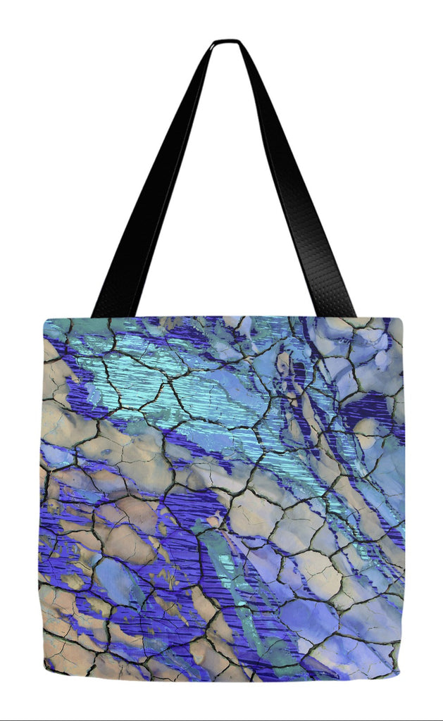 Blue Desert Abstract Art Tote Bag - Desert Memories - Tote Bag - Fusion Idol Arts - New Mexico Artist Christopher Beikmann