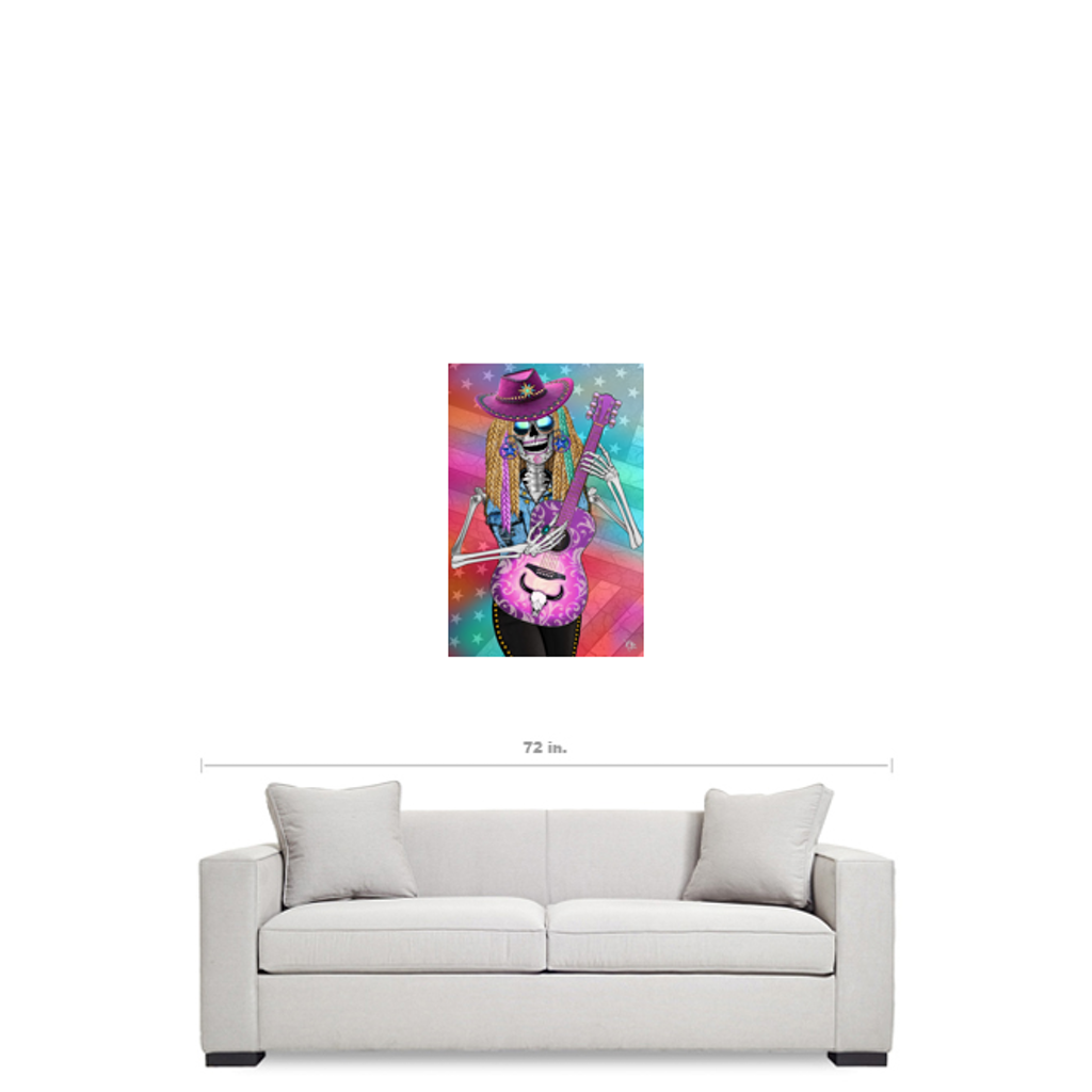 Country Western Day of The Dead Art Canvas - Sugar Skull - Scary Underwood - Premium Canvas Gallery Wrap - Fusion Idol Arts - New Mexico Artist Christopher Beikmann