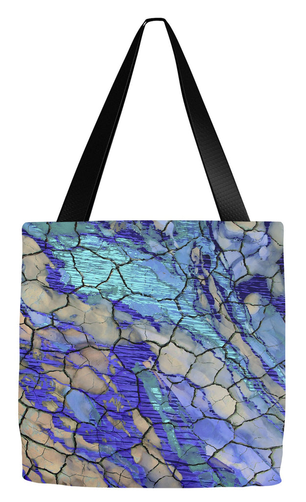 Blue Desert Abstract Art Tote Bag - Desert Memories - Tote Bag - Fusion Idol Arts - New Mexico Artist Christopher Beikmann