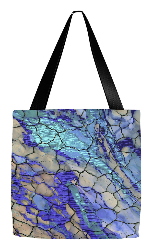 Blue Desert Abstract Art Tote Bag - Desert Memories - Tote Bag - Fusion Idol Arts - New Mexico Artist Christopher Beikmann