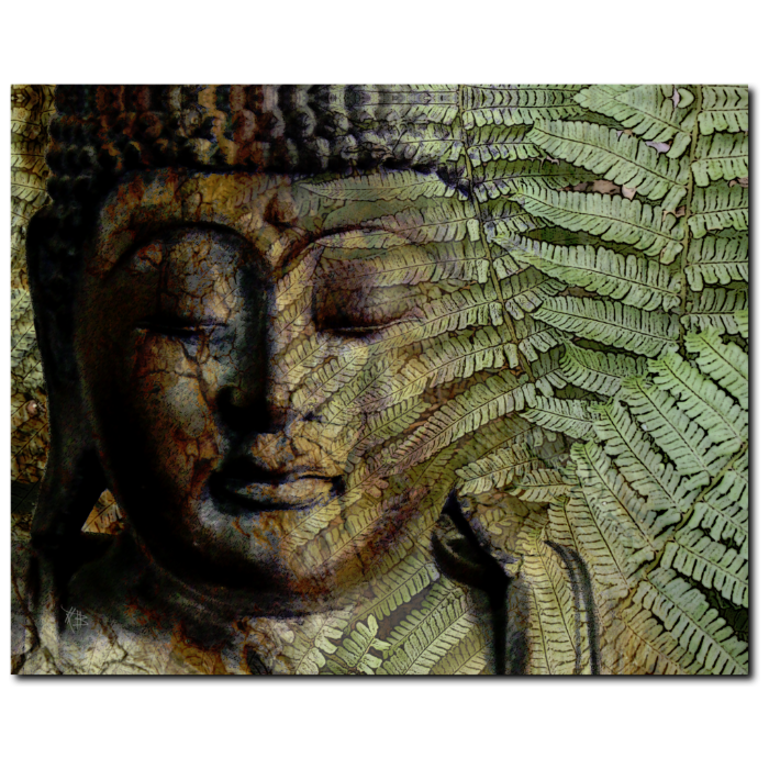 Green Fern Buddha Art - Canvas Print - Solid Surface - Convergence of Thought - Premium Canvas Gallery Wrap - Fusion Idol Arts - New Mexico Artist Christopher Beikmann