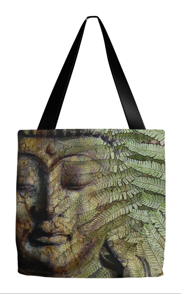 Fern Buddha Art Tote Bag - Convergence of Thought - Tote Bag - Fusion Idol Arts - New Mexico Artist Christopher Beikmann