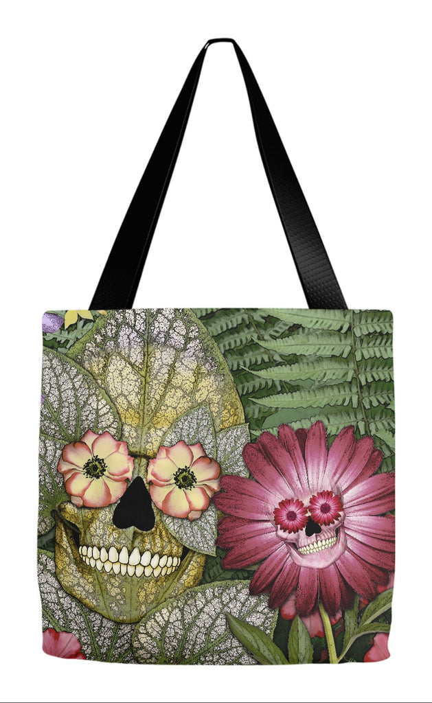 Reincarnation Garden Skull Tote Bag - Born Again - Tote Bag - Fusion Idol Arts - New Mexico Artist Christopher Beikmann