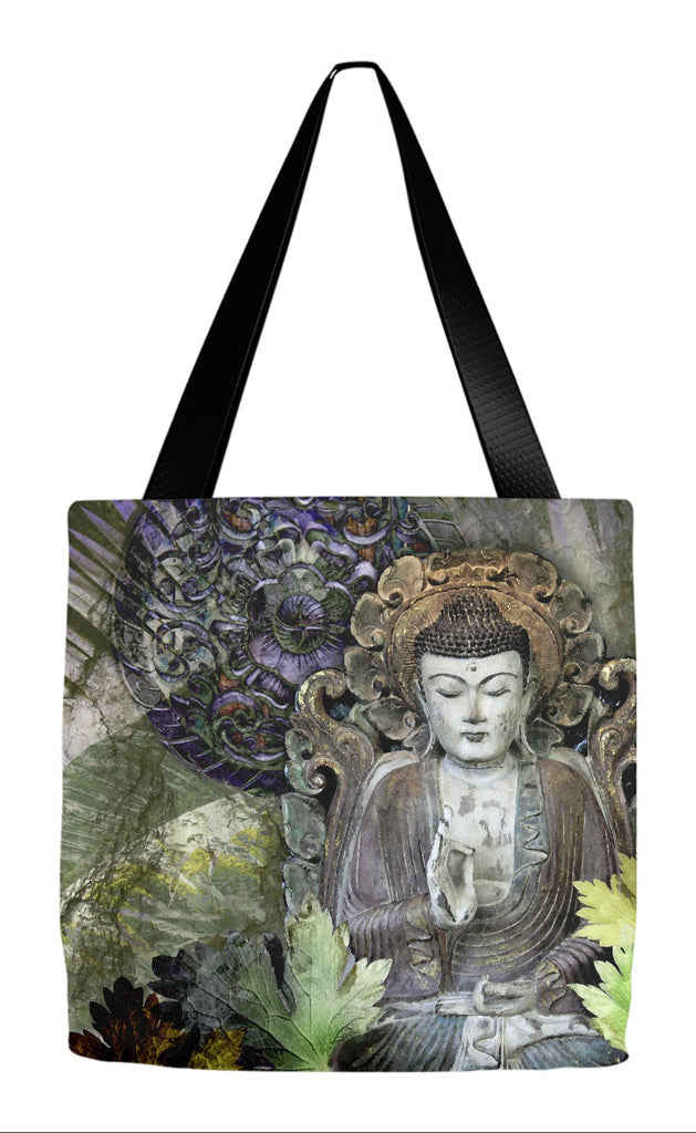 Fall Color Buddha Art Tote Bag - Autumn Wisdom - Tote Bag - Fusion Idol Arts - New Mexico Artist Christopher Beikmann