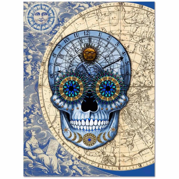 Astrologiskull - Astrology Steampunk Skull Art Canvas Print - Premium Canvas Gallery Wrap - Fusion Idol Arts - New Mexico Artist Christopher Beikmann