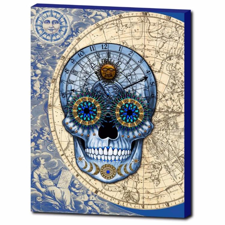 Astrologiskull - Astrology Steampunk Skull Art Canvas Print - Premium Canvas Gallery Wrap - Fusion Idol Arts - New Mexico Artist Christopher Beikmann