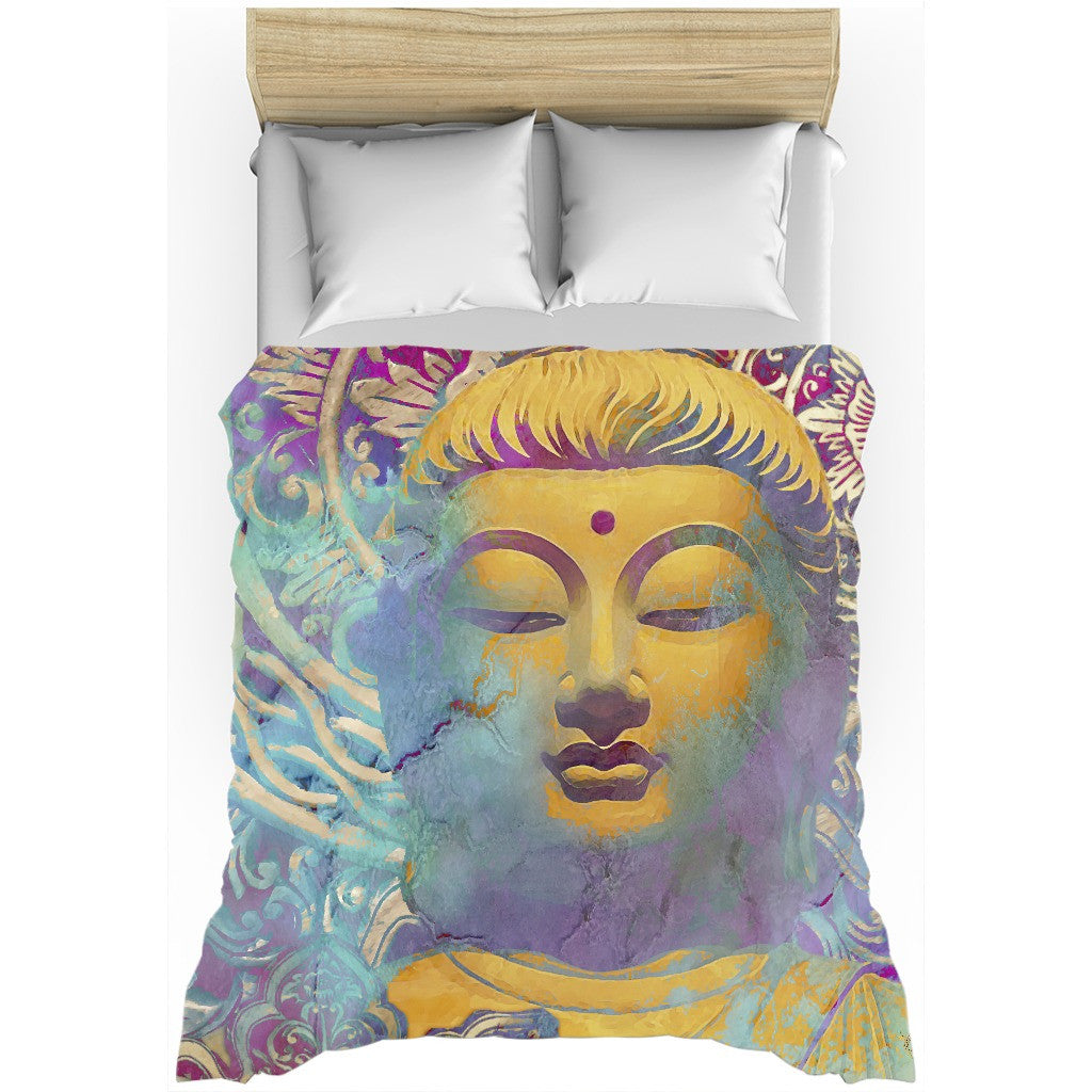 Colorful Modern Buddha Duvet Cover - Light of Truth - Duvet Cover - Fusion Idol Arts - New Mexico Artist Christopher Beikmann