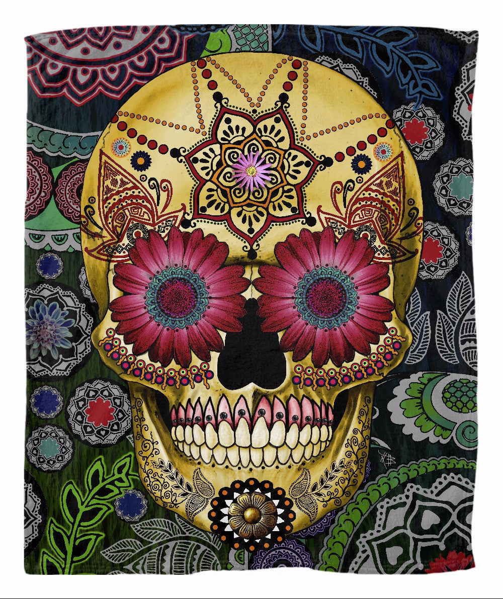 Sugar skull store fleece blanket