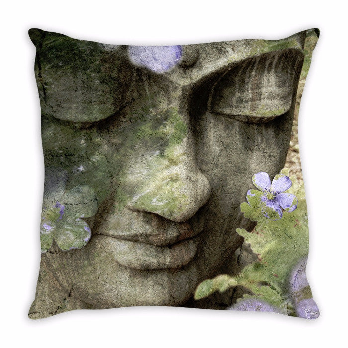 Sage Green Buddha Art Throw Pillow - Inner Tranquility - Throw Pillow - Fusion Idol Arts - New Mexico Artist Christopher Beikmann