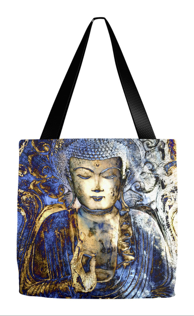 Blue Buddha Art Tote Bag - Inner Guidance - Tote Bag - Fusion Idol Arts - New Mexico Artist Christopher Beikmann