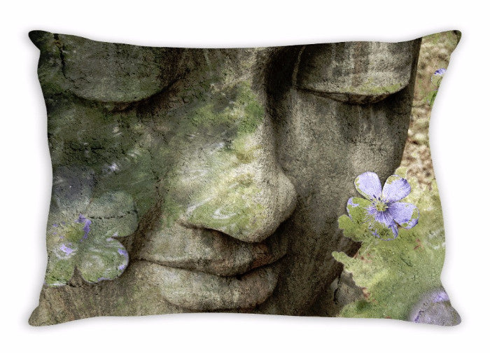 Sage Green Buddha Art Throw Pillow - Inner Tranquility - Throw Pillow - Fusion Idol Arts - New Mexico Artist Christopher Beikmann