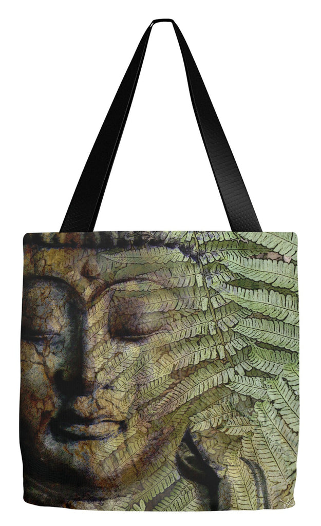 Fern Buddha Art Tote Bag - Convergence of Thought - Tote Bag - Fusion Idol Arts - New Mexico Artist Christopher Beikmann