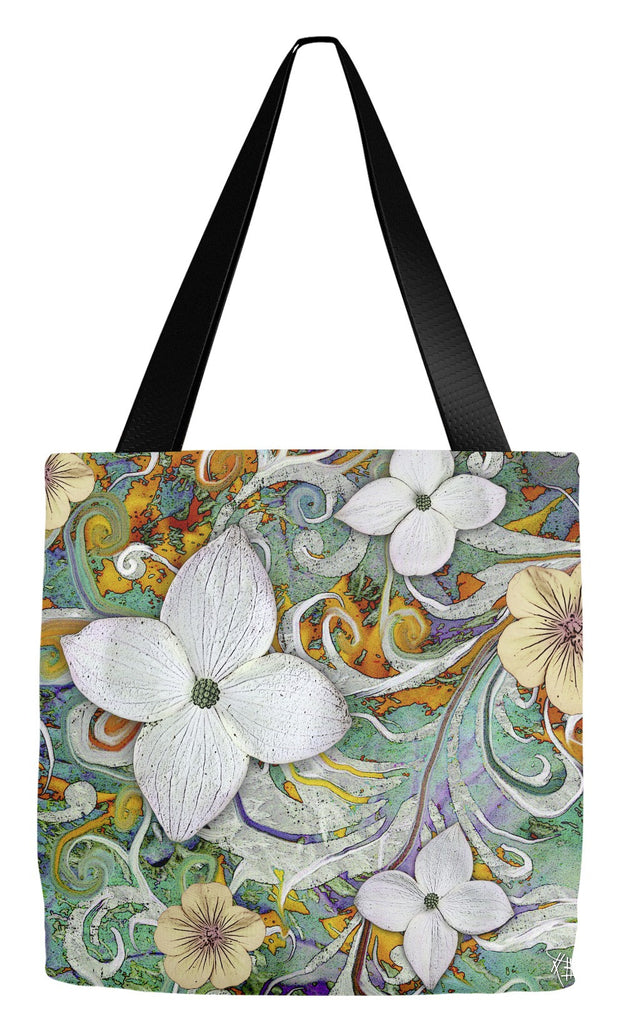 Spring Flower Art Tote Bag - Sangria Flora - Tote Bag - Fusion Idol Arts - New Mexico Artist Christopher Beikmann