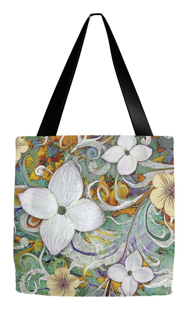 Spring Flower Art Tote Bag - Sangria Flora - Tote Bag - Fusion Idol Arts - New Mexico Artist Christopher Beikmann