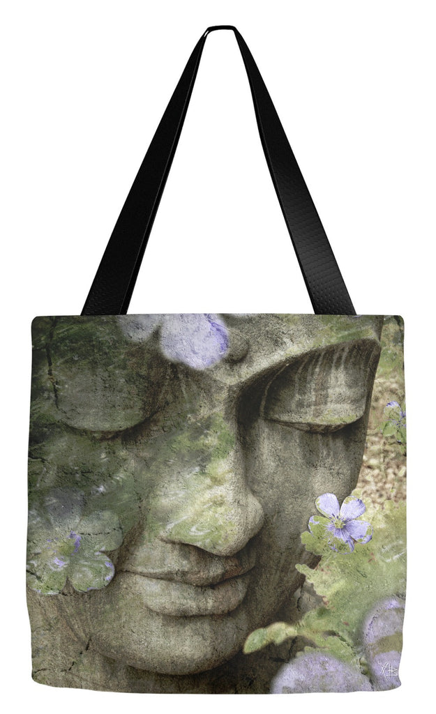 Sage Green Zen Buddha Art Tote Bag - Inner Tranquility - Tote Bag - Fusion Idol Arts - New Mexico Artist Christopher Beikmann