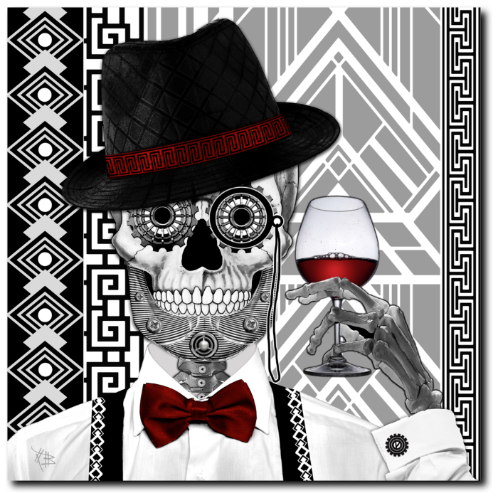 1920's Day of the Dead Sugar Skull Canvas Prints - Mr JD Vanderbone - Premium Canvas Gallery Wrap - Fusion Idol Arts - New Mexico Artist Christopher Beikmann
