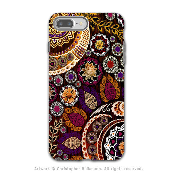 Autumn Paisley Mehndi - Artistic iPhone 7 PLUS - 7s PLUS Tough Case - Dual Layer Protection - Autumn Mehndi - iPhone 7 Plus Tough Case - Fusion Idol Arts - New Mexico Artist Christopher Beikmann