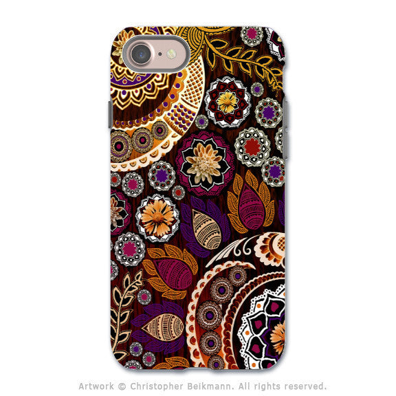 Autumn Paisley Mehndi - Artistic iPhone 8 Tough Case - Dual Layer Protection - Autumn Mehndi - iPhone 8 Tough Case - Fusion Idol Arts - New Mexico Artist Christopher Beikmann