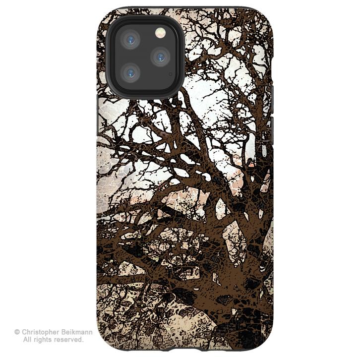 Autumn Moonlit Night - iPhone 13 / 13 Pro / 13 Pro Max / 13 Mini Tough Case Tough Case - Dual Layer Protection for Apple iPhone - Brown Tree Art Case - iPhone 13 Tough Case - Fusion Idol Arts - New Mexico Artist Christopher Beikmann