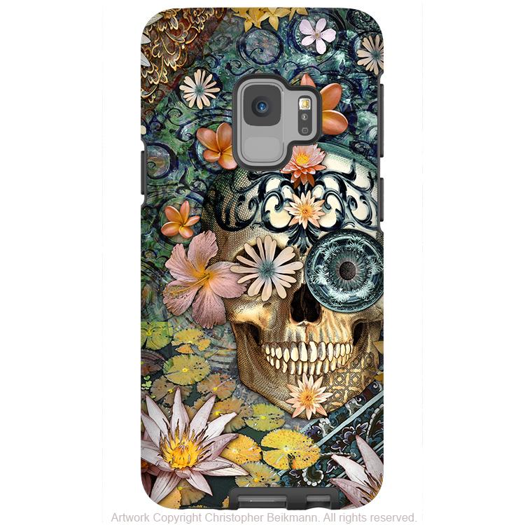 Floral Sugar Skull - Galaxy S9 / S9 Plus / Note 9 Tough Case - Dual Layer Protection - Galaxy S9 / S9+ / Note 9 - Fusion Idol Arts - New Mexico Artist Christopher Beikmann