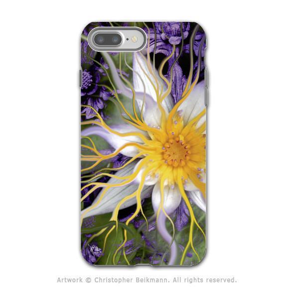 Purple Lotus Flower - Artistic iPhone 8 PLUS Tough Case - Dual Layer Protection - Bali Dream Flower - iPhone 8 Plus Tough Case - Fusion Idol Arts - New Mexico Artist Christopher Beikmann