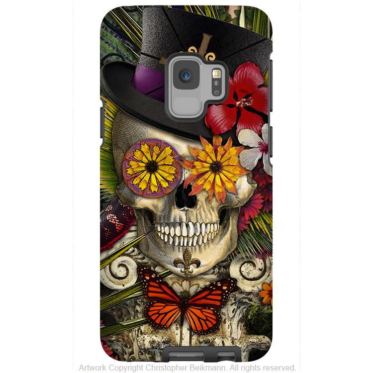 New Orleans Voodoo Sugar Skull - Galaxy S9 / S9 Plus / Note 9 Tough Case - Dual Layer Protection - Galaxy S9 / S9+ / Note 9 - Fusion Idol Arts - New Mexico Artist Christopher Beikmann