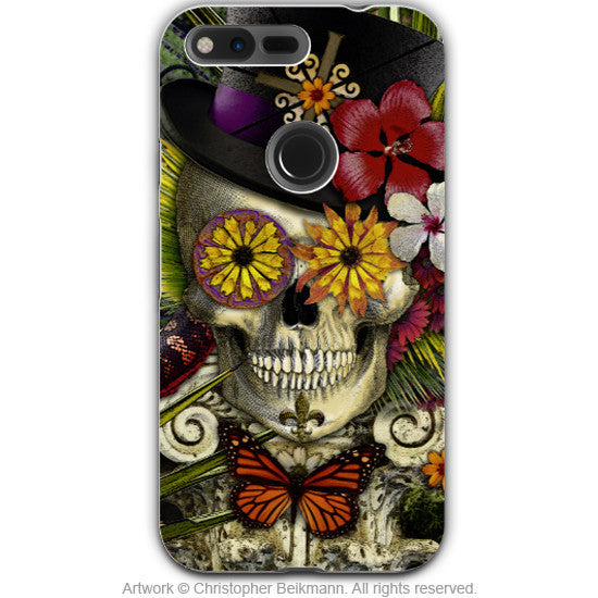 New Orleans Baron Samedi - Dia De Los Muertos - Google Pixel Tough Case - baron in bloom voodoo art - Google Pixel Tough Case - Fusion Idol Arts - New Mexico Artist Christopher Beikmann