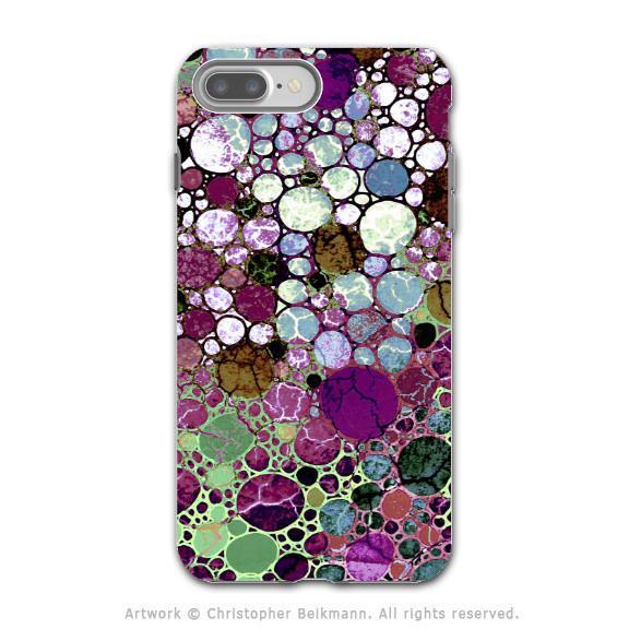 Burgundy Bubble Abstract - Artistic iPhone 8 PLUS Tough Case - Dual Layer Protection - Berry Bubbles - iPhone 8 Plus Tough Case - Fusion Idol Arts - New Mexico Artist Christopher Beikmann