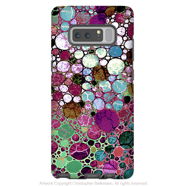 Burgundy Abstract Galaxy Note 8 Case - Artistic Case for Samsung Galaxy Note 8 - Berry Bubbles - Galaxy Note 8 Tough Case - Fusion Idol Arts - New Mexico Artist Christopher Beikmann