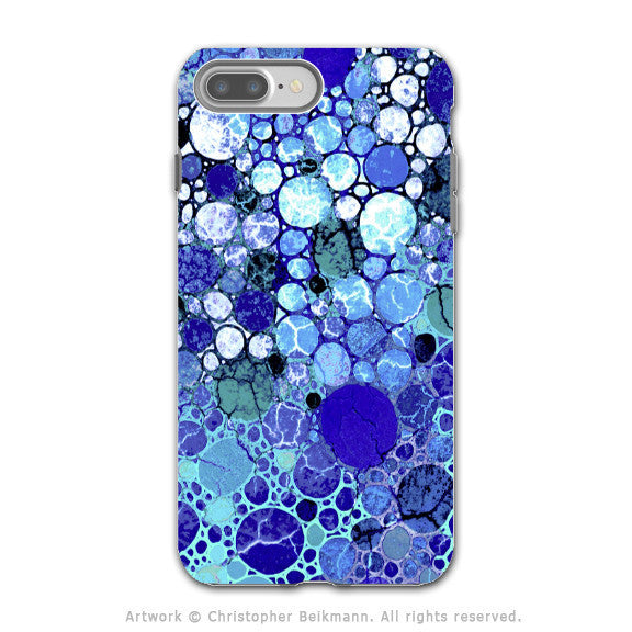 Blue Bubble Abstract - Artistic iPhone 7 PLUS - 7s PLUS Tough Case - Dual Layer Protection - Blue Bubbles - iPhone 7 Plus Tough Case - Fusion Idol Arts - New Mexico Artist Christopher Beikmann