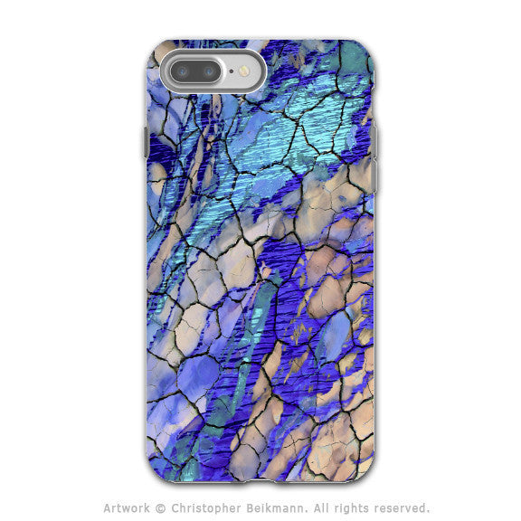 Blue Desert Abstract - Artistic iPhone 7 PLUS - 7s PLUS Tough Case - Dual Layer Protection - Desert Memories - iPhone 7 Plus Tough Case - Fusion Idol Arts - New Mexico Artist Christopher Beikmann