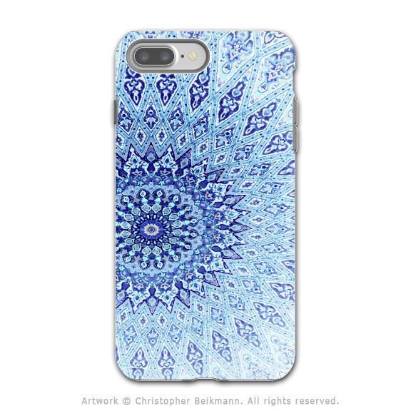 Blue Zen Mandala - Artistic iPhone 8 PLUS Tough Case - Dual Layer Protection - Cloud Mandala - iPhone 8 Plus Tough Case - Fusion Idol Arts - New Mexico Artist Christopher Beikmann