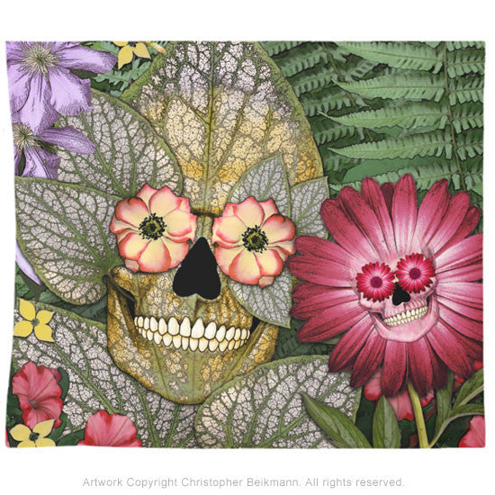 Born Again Botaniskull Tapestry - Tapestry - Fusion Idol Arts - New Mexico Artist Christopher Beikmann