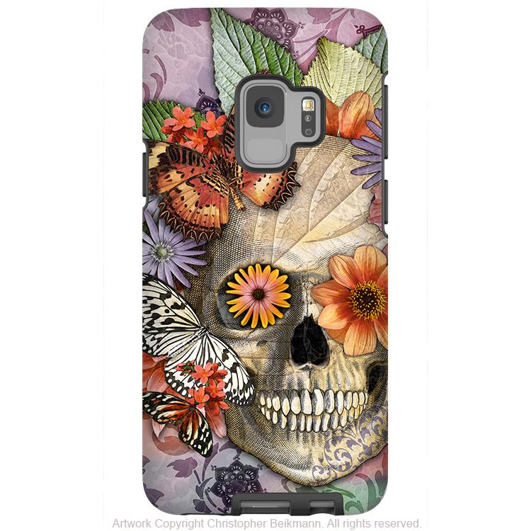 Butterfly Sugar Skull - Galaxy S9 / S9 Plus / Note 9 Tough Case - Dual Layer Protection - Galaxy S9 / S9+ / Note 9 - Fusion Idol Arts - New Mexico Artist Christopher Beikmann