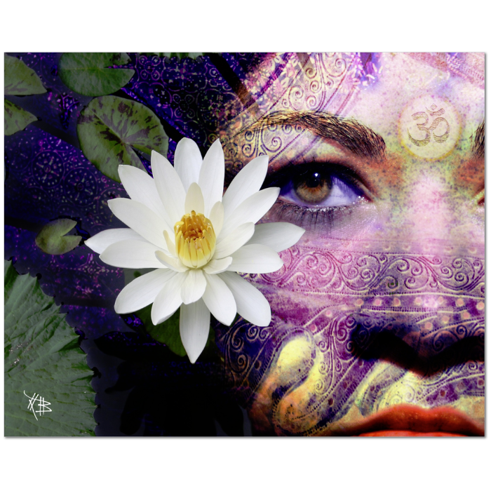 Hindu Lakshmi Goddess Photo Collage Art Canvas - Full Moon Lakshmi - Premium Canvas Gallery Wrap - Fusion Idol Arts - New Mexico Artist Christopher Beikmann