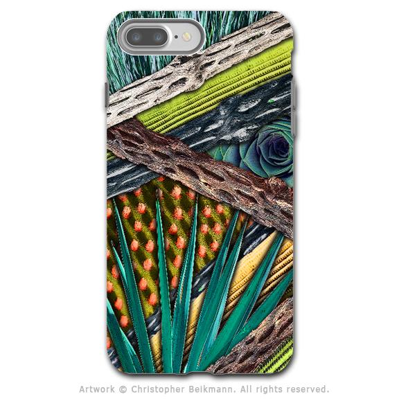 Desert Cactus Abstract - Artistic iPhone 7 PLUS - 7s PLUS Tough Case - Dual Layer Protection - Cactus Abstractus - iPhone 7 Plus Tough Case - Fusion Idol Arts - New Mexico Artist Christopher Beikmann