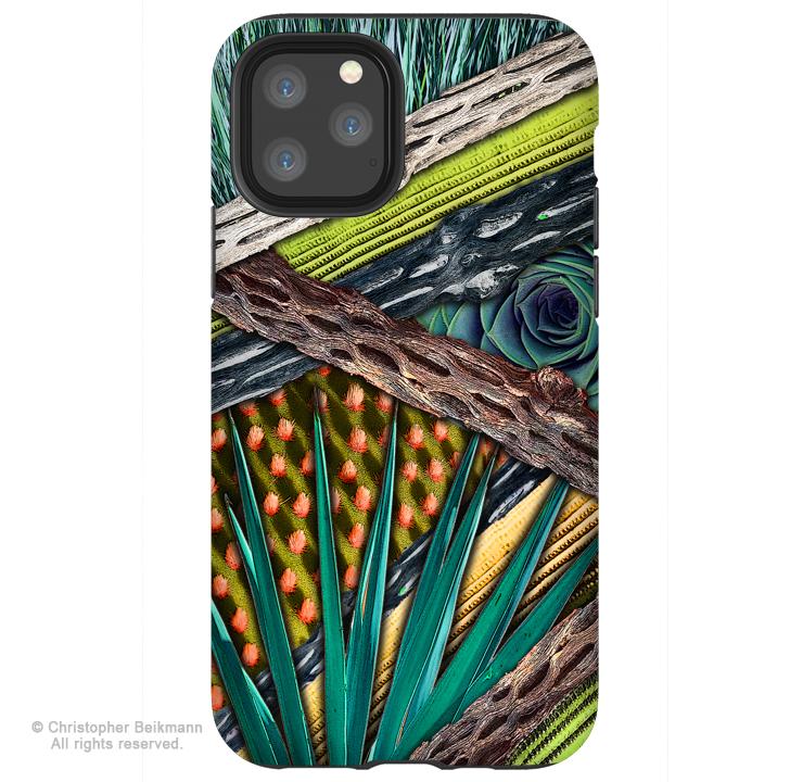 Cactus Abstractus - iPhone 13 / 13 Pro / 13 Pro Max / 13 Mini  Tough Case - Dual Layer Protection for Apple iPhone - Abstract Cactus Art Case - iPhone 13 Tough Case - Fusion Idol Arts - New Mexico Artist Christopher Beikmann