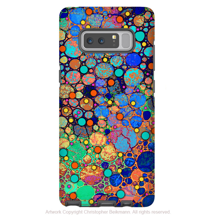 Colorful Abstract Galaxy Note 8 Case - Artistic Case for Samsung Galaxy Note 8 - Confetti Bubbles - Galaxy Note 8 Tough Case - Fusion Idol Arts - New Mexico Artist Christopher Beikmann