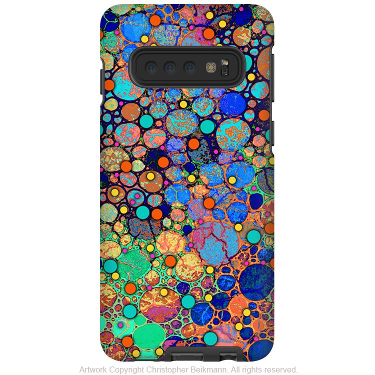 Confetti Bubbles - Galaxy S10 / S10 Plus / S10E Tough Case - Dual Layer Protection - Colorful Abstract - Galaxy S10 / S10+ / S10E - Fusion Idol Arts - New Mexico Artist Christopher Beikmann