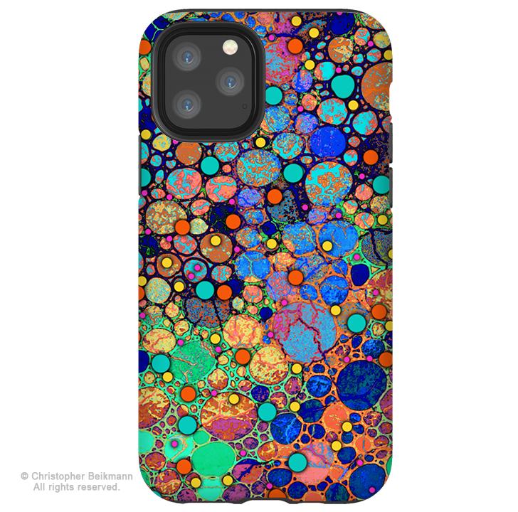 Confetti Bubbles - iPhone 11 / 11 Pro / 11 Pro Max Tough Case - Dual Layer Protection for Apple iPhone XI - Colorful Abstract Art Case - iPhone 11 Tough Case - Fusion Idol Arts - New Mexico Artist Christopher Beikmann