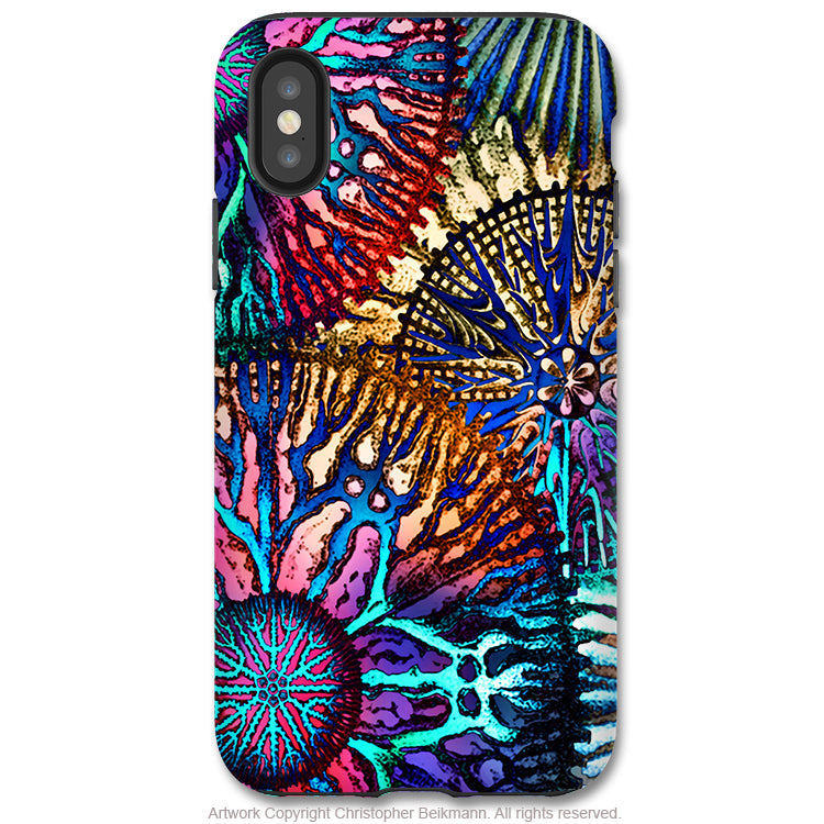 Cosmic Star Coral - iPhone X / XS / XS Max / XR Tough Case - Dual Layer Protection for Apple iPhone 10 - Colorful Abstract Art Case - iPhone X Tough Case - Fusion Idol Arts - New Mexico Artist Christopher Beikmann