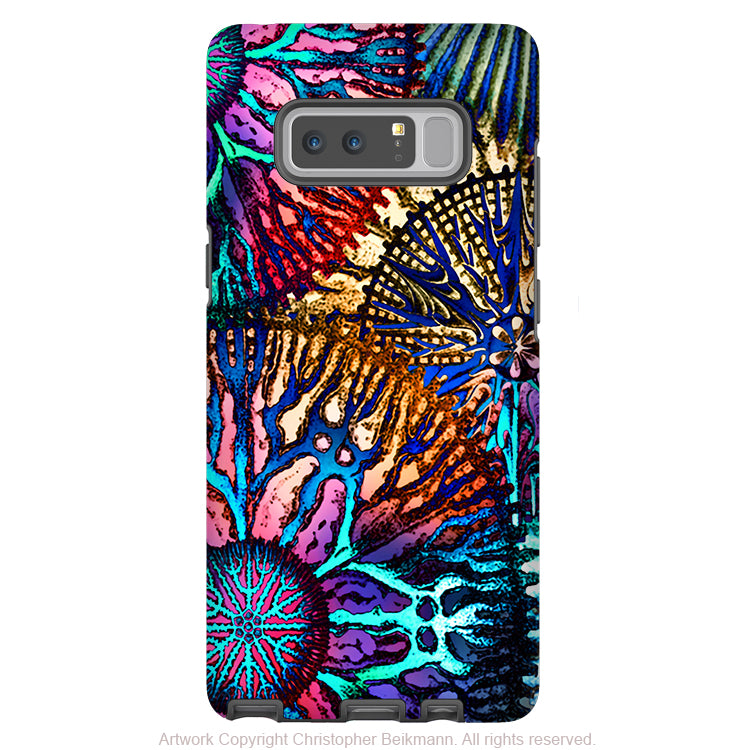 Abstract Coral Galaxy Note 8 Case - Colorful Coral Reef Art Case for Samsung Galaxy Note 8 - Cosmic Star Coral - Galaxy Note 8 Tough Case - Fusion Idol Arts - New Mexico Artist Christopher Beikmann