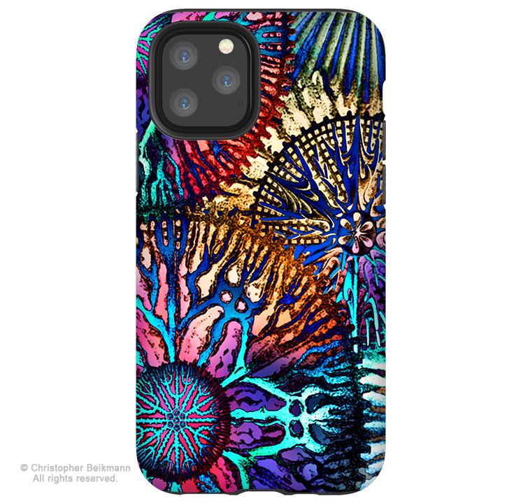 Cosmic Star Coral - iPhone 11 / 11 Pro / 11 Pro Max Tough Case - Dual Layer Protection for Apple iPhone XI - Colorful Abstract Art Case - iPhone 11 Tough Case - Fusion Idol Arts - New Mexico Artist Christopher Beikmann